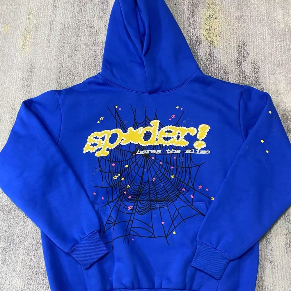Blue 'Spoder!' Graphic Kids Hoodie